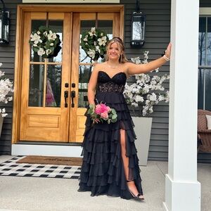 Sherri Hill Elegant Black Evening Gown